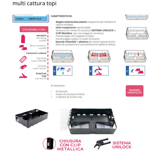 Trappola multi cattura topi